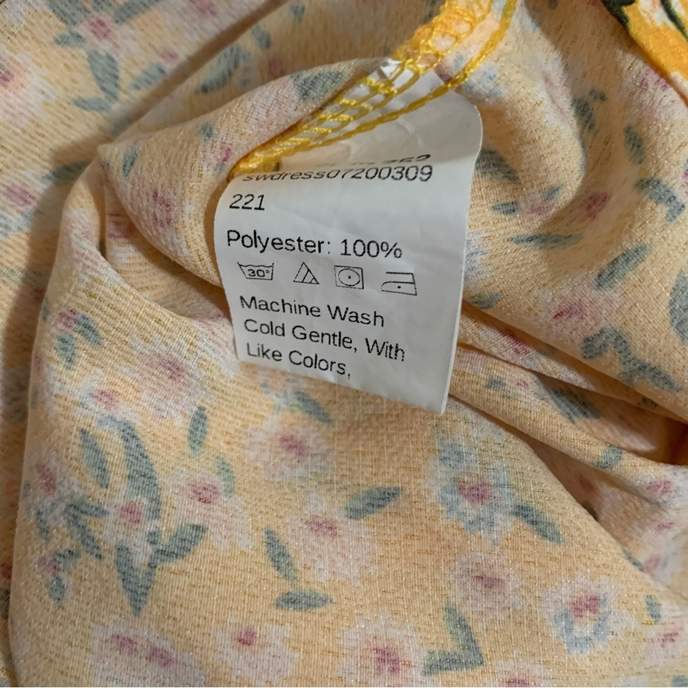 Yellow Ditsy Floral Print Lightweight Cami Dress - Picture 10 of 10
